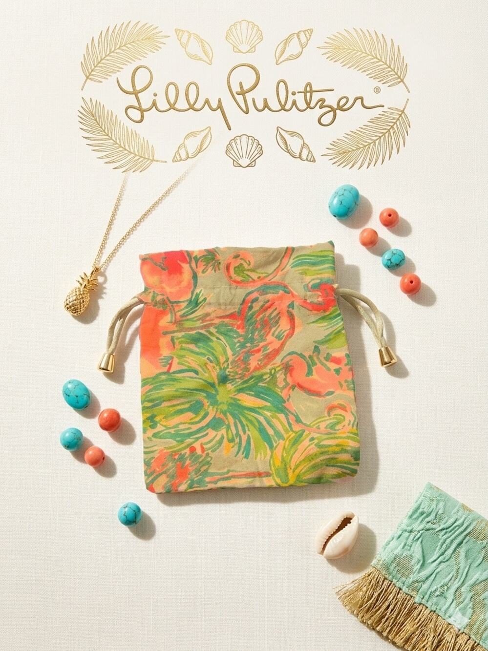 Lilly Pulitzer Jewelry Pouch in "Seasalt Blue On Parade"